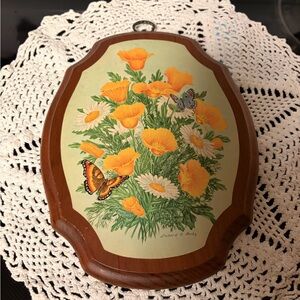 Floral Wall Plaque with Butterflies